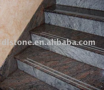 red granite stairs