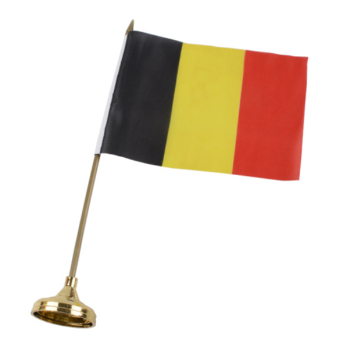 custom table desk flags with pole and base