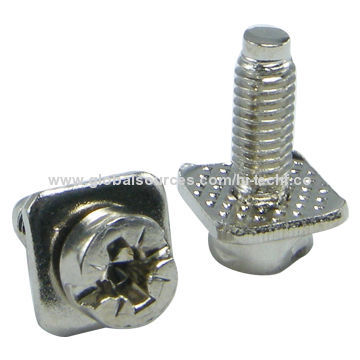 Square Washer Sems Screws, Cheese head with dog point, Pozi Slotted Drive, M3.5-0.6x 11