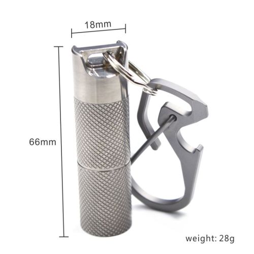 Waterproof Titanium Pill Holder with Keychain for Emergency