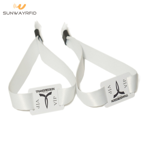 Custom logo printing 13.56mhz ICODE Woven RFID Wristbands