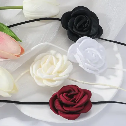 Gothic Elegant Rose Flower Clavicle Chain Necklace