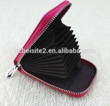 cy278 Genuine Leather Women Card Holder Wallets High Quality Female Pillow Purse Fashion Organ Zipper Credit Card Holders