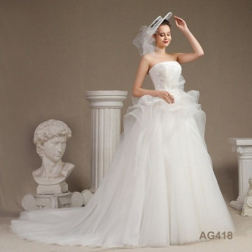 Crystal Luxury Long Ball Ball Gown Wedding-dress