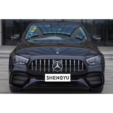 Kompletny zestaw do ciała dla Benz W213 2018-2020: Uaktualnienie do nowych zderzaków AMG63, kratki, lampy auto, pokrywki bagażnika, tylnego dyfuzora