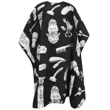 Vinnie New Wholesale Barber Cape Custom Logo Designs Black Soft Hairdressing Cape for Men