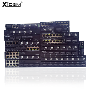 Gigabit Fiber Optical Converter - 8 Fiber Port, 2 RJ45, Single Mode, Single Fiber Media Converter