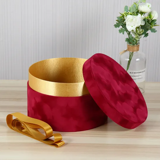 Custom Round Hat Gift Velvet Flower Box