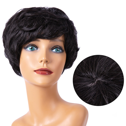 Kurze lockige Pixie Cut Synthetische Perücke für Damen