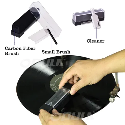 Anti-static record brush 2in1 vinyl record cleaning system