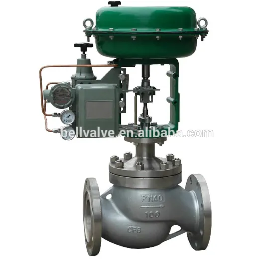 Pneumatic single seated control valves for fluid