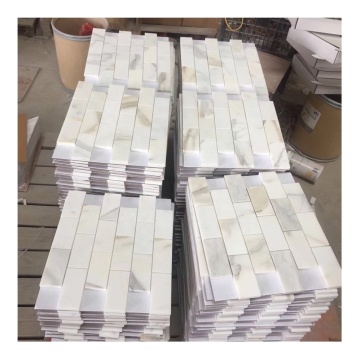 Calacatta Gold Marble Polished Mini-Brick Mosaic Tile