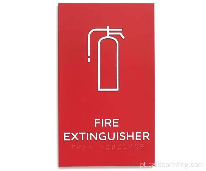 Letters Fire Extinger Sign com Braille de Grau 2