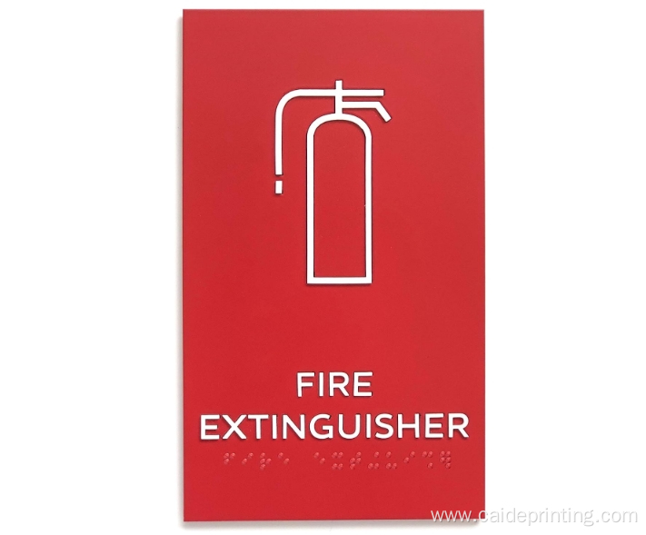 Letters Fire Extinguisher Sign with Grade 2 Braille