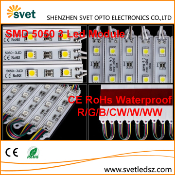 High Power CE RoHs SMD 5050 3 Led RGB Yellow Warm White Natural White Cold White Street Light Module for Signs