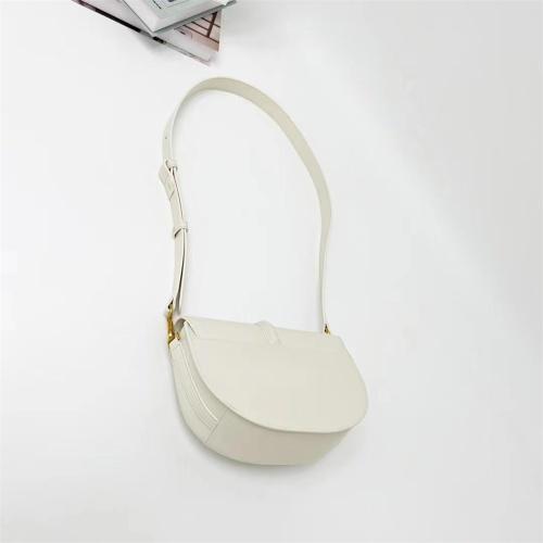 Fashion Saddle Genuine Leather Messenger White Bag