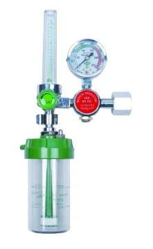 medical oxygen regulator with flow meter