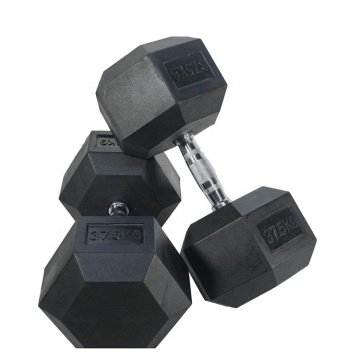 10kg to 40kg Rubber Coated Hex Dumbbell Sets in lbs