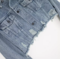 Jaquetas femininas de jeans de jeans angustiadas