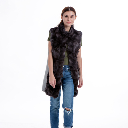 Gilet di pelliccia e cashmere alla moda