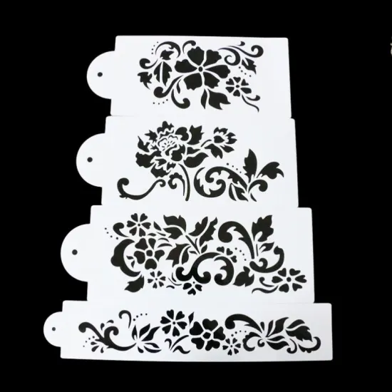 Wedding Cake Stencil Templates for Fondant Decoration
