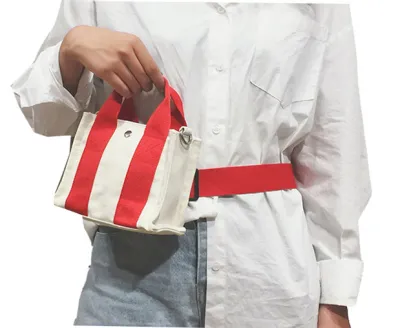 Korean Style Stylish Canvas Waist Hand Bag