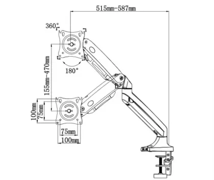 Adjustable home office single monitor stand