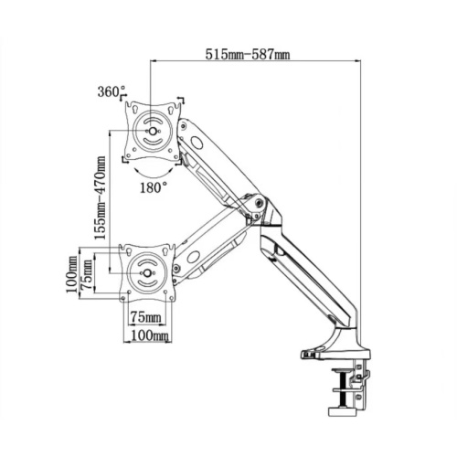 সামঞ্জস্যযোগ্য হোম অফিস একক মনিটর স্ট্যান্ড