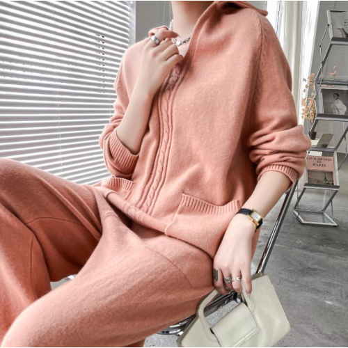 Top Wide Leg Pants Sweatsuit Set Women 2 Piece Knit Outfits Colorblock Manufactory