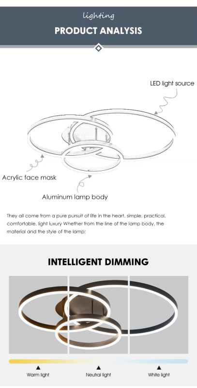 Modern Atmosphere Design Living Room Led Ceiling Lamp