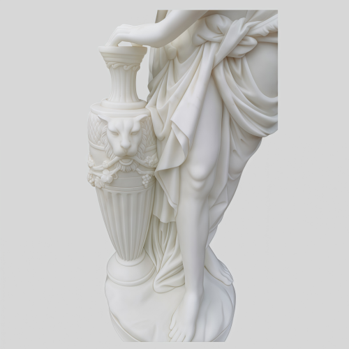 Elegant White Marble Female Figure Decorative Statue