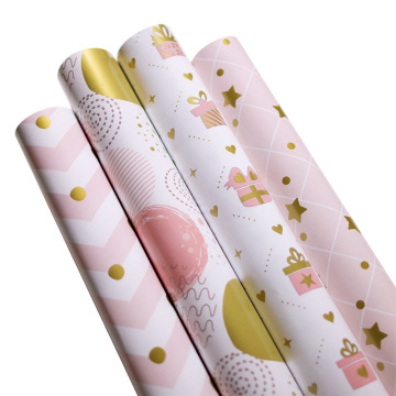 Joytop Custom 50x70cm Matte White Kraft Emerald Clover Wrapping Paper