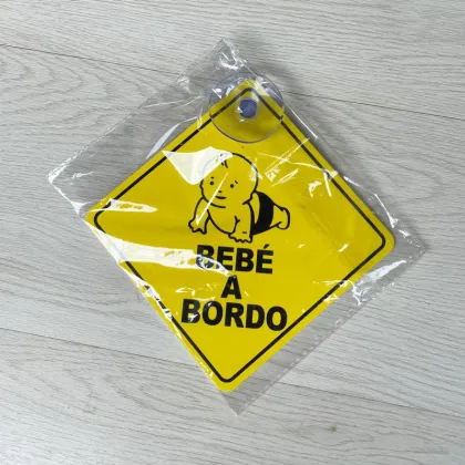 Auto Suction Cup Warning Card for Bebe a Bordo Car Stickers