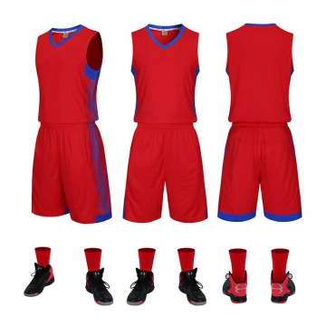 Top Quality Wholesale Striped Basketball Wear V Neck Unisex Basketball Shirt  - China Sportswear and Singlet price