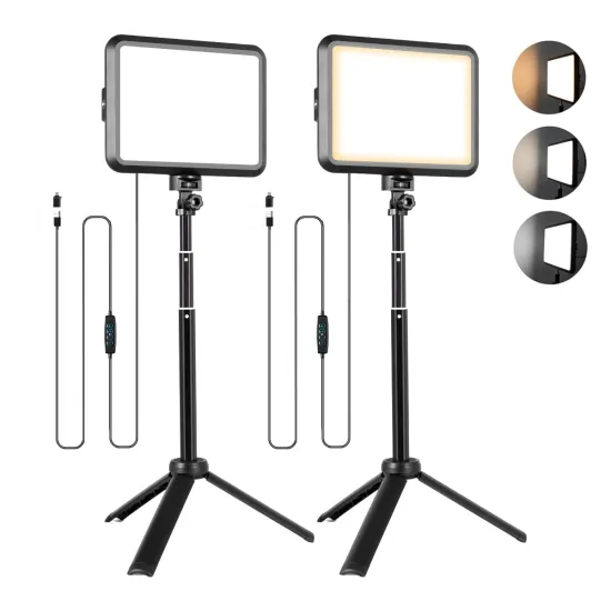 Portable LED Photography Lighting with Adjustable Tripod Stand - Dimmable 2800K to 6500K