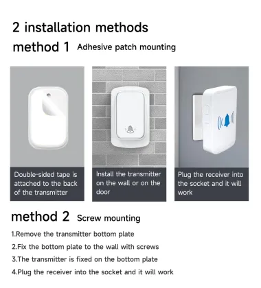 Self-Powered WiFi Smart Waterproof Doorbell with Wireless App Remote Control