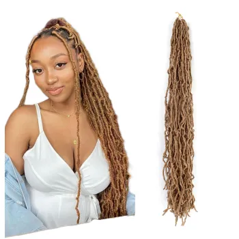 Wholesale Braiding Hair 18 Inches Blonde Crochet Nulocs Ombre 1B Black 613 Nu Faux  Locs 24 Inches 36 inch Nu New Locs