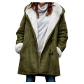 Vestes de manteaux à couches bordées de sherpa hivernal pour femmes
