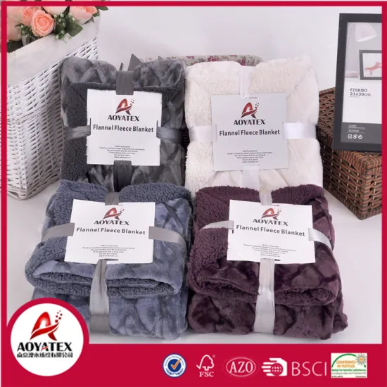 wholesale best price 100% polyester flannel fleece sherpa blanket