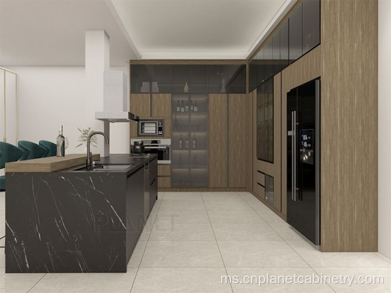 American Kitchen Island Marble Kabinet Dapur Disesuaikan