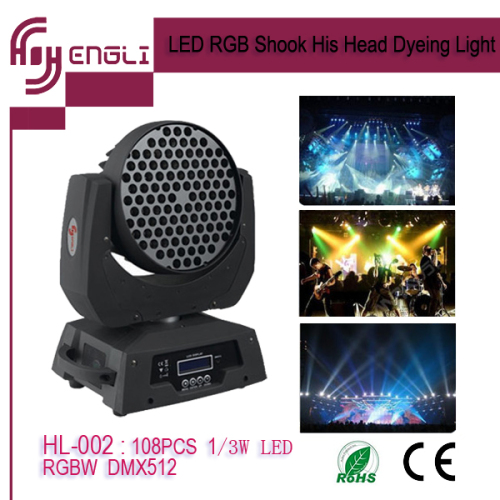 LED Stage Lighting 108PCS 1/3W Moving Head Dyeing Light Stage Light (HL-002)