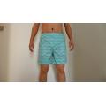 Small fish print men's beach shorts