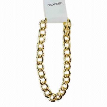 Large Linked Alloy Casting Chain Necklace, Gold Plated, Best Selling Item, for Summer/Spring Items