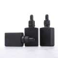 Black Square Dropper Glass Bottle UV Resistant