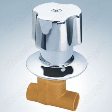 Válvula de chuveiro de bronze com Flange de zinco e botão de solda extremidades