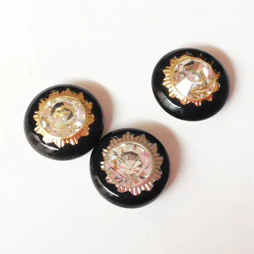 9.5mm Black Frame Rhinestone Rivets