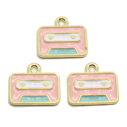 Enamel Pendants Envelope Tape Charms Alloy Keychain Car Key Ring Art Metallic Necklace Bracelet Jewelry Making