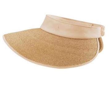 Ladies Beach Collapsible Hollow Straw cap with bicolor