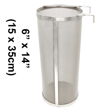 6"x14" Homebrew Kettle Hop Spider With Hook 300 Micron Stainless Steel For Homemade Brew Home Coffee Dry Hopper Filter