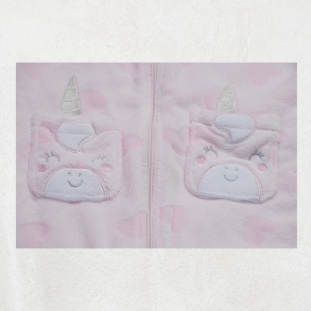 Pink children's all-in-one pajamas